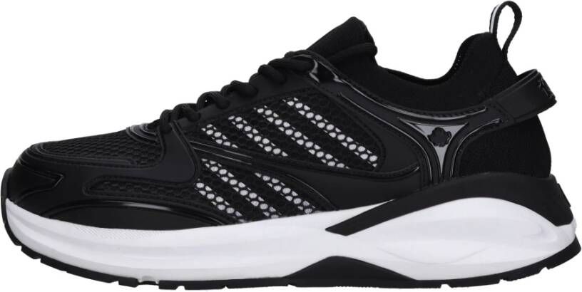 Dsquared2 Mesh Veterschoenen Zwart Wit Black Heren - Foto 2