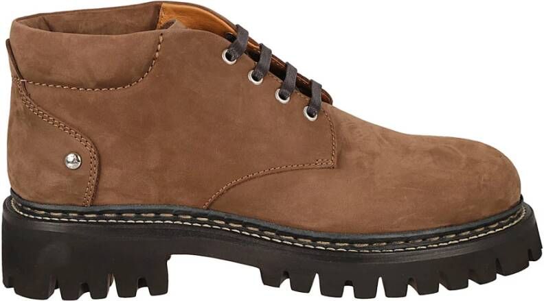 Dsquared2 Donkerbruine Platte Schoenen Met Veters Brown Heren