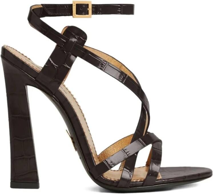 Dsquared2 Donkerbruine Twin Heeled Sandalen