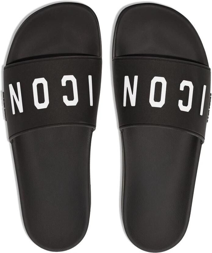 Dsquared2 Zwarte Logo Print Sandalen Black Heren - Foto 2