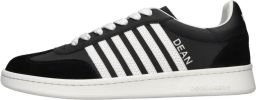 Dsquared2 Zwarte Leren Sneakers met Strepen Black Heren