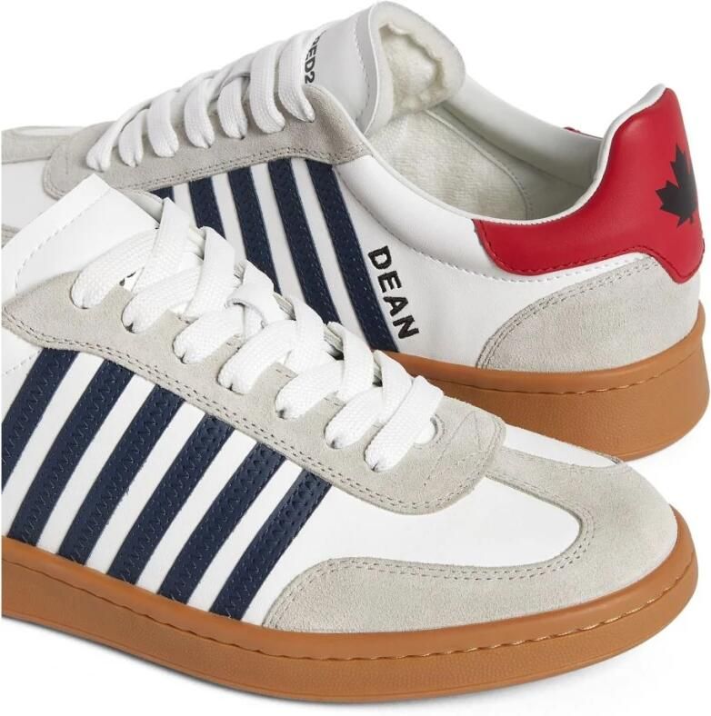 Dsquared2 Witte Leren Sneakers met Strepen Multicolor Heren - Foto 3