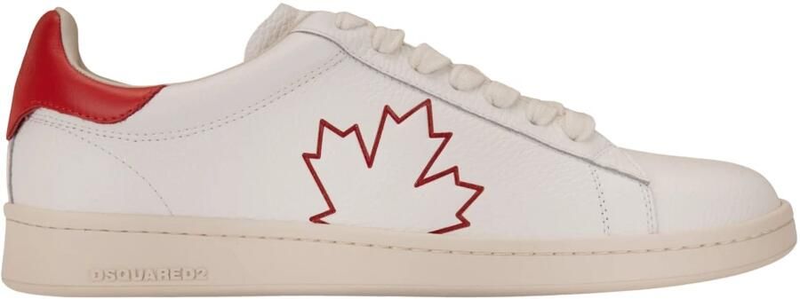 Dsquared2 Leren Wit Rood Boxer Sneakers