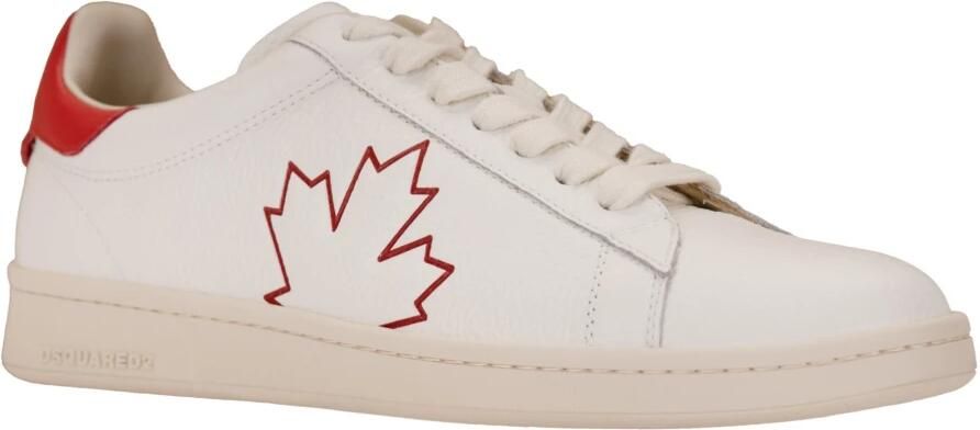 Dsquared2 Leren Wit Rood Boxer Sneakers - Foto 3