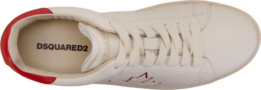 Dsquared2 Leren Wit Rood Boxer Sneakers - Foto 5