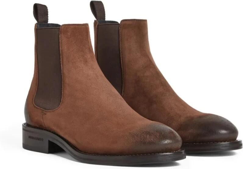 Dsquared2 Bruine leren sneakers