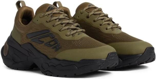 Dsquared2 Bruine Sneakers met Olijfgroene Details