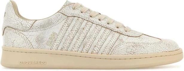 Dsquared2 Cracked Leather Low-Top Sneakers