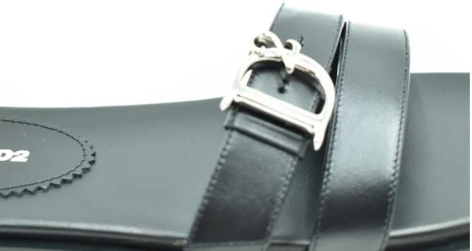 Dsquared2 D2 State t Leren Platte Sandalen - Foto 2