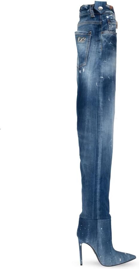 Dsquared2 Heeled Denim Overknee Laarzen