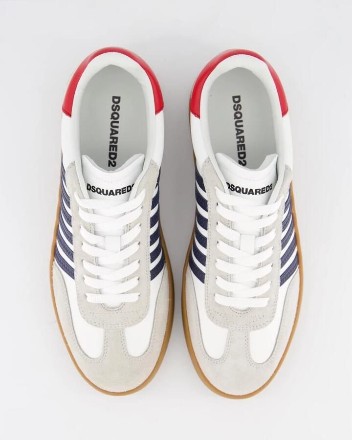 Dsquared2 Witte Leren Sneakers met Strepen Multicolor Heren - Foto 2