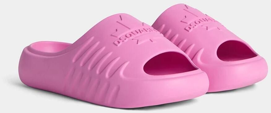 Dsquared2 Roze Logo Sandalen met Esdoornblad Motief Pink Dames