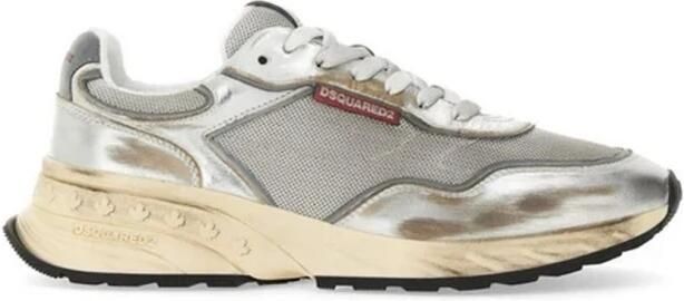 Dsquared2 Retro Vintage Panel Sneakers met Gestructureerde Zool White Heren