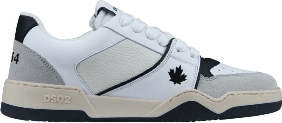 Dsquared2 Witte lage sneakers met driekleurige suède details Wit Heren - Foto 6