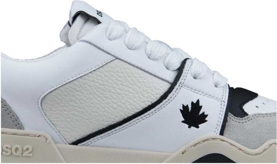 Dsquared2 Witte lage sneakers met driekleurige suède details Wit Heren - Foto 5