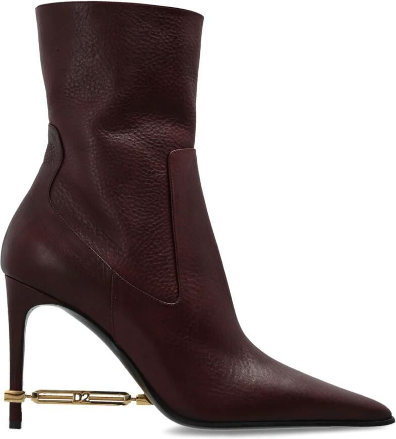 Dsquared2 Lederen enkellaarzen met applicatie