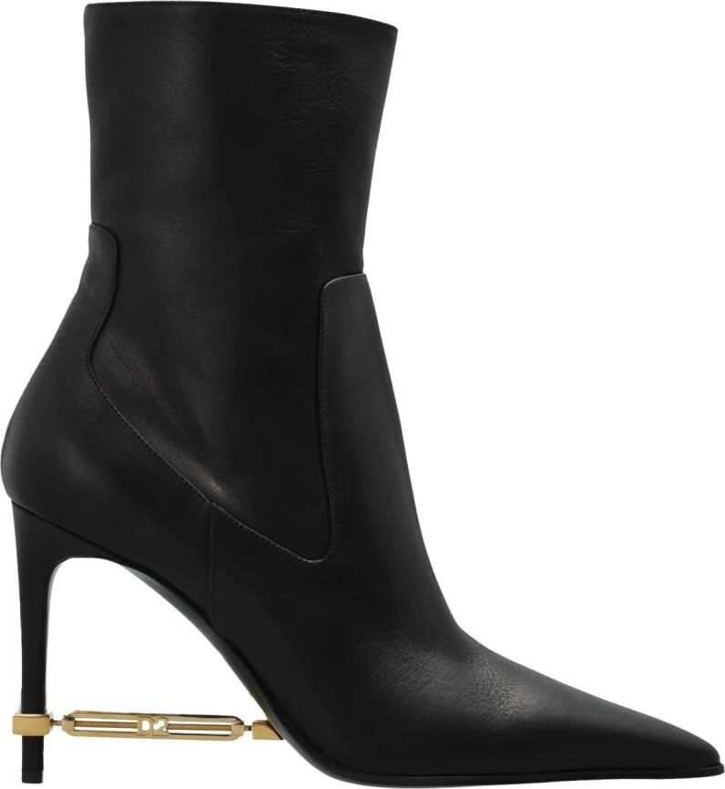 Dsquared2 Leren enkellaarzen met applicatie