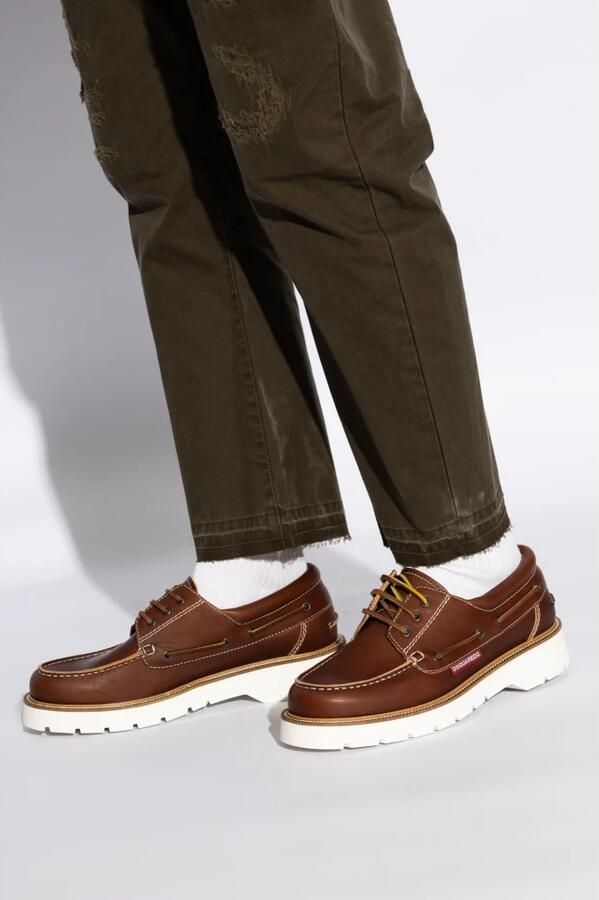 Dsquared2 Bruine Leren Veterschoenen