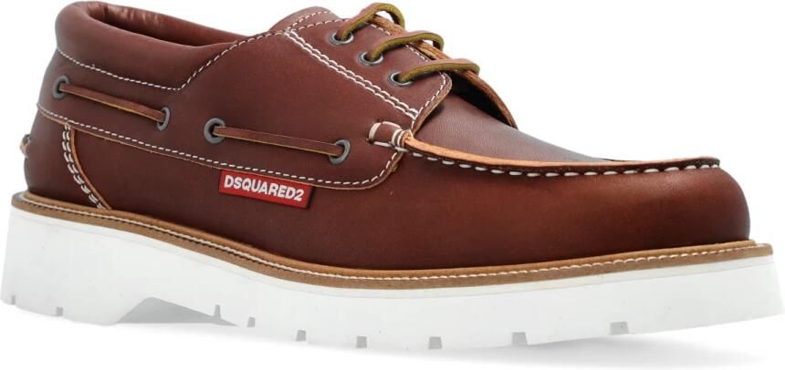 Dsquared2 Bruine Leren Veterschoenen - Foto 4