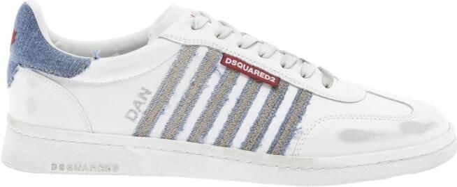 Dsquared2 Low-Top Leren Sneakers met Denim Profielen