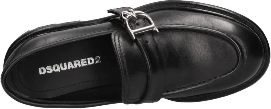 Dsquared2 Zwarte leren loafers met metalen gesp - Foto 5