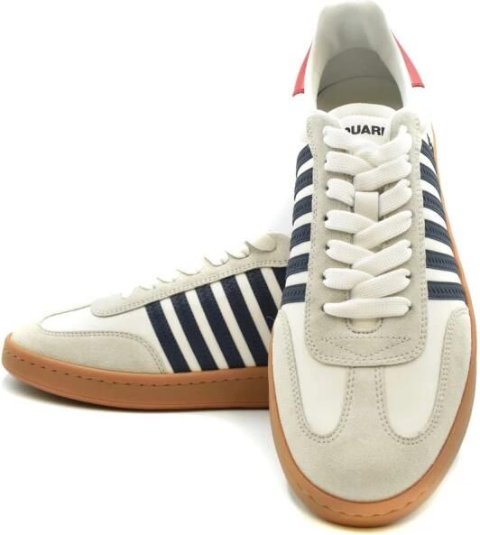 Dsquared2 Witte Leren Sneakers met Strepen Multicolor Heren - Foto 4
