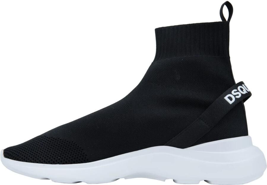 Dsquared2 Fly High Top Sneakers met Stretch Gebreid Bovenwerk Black Heren