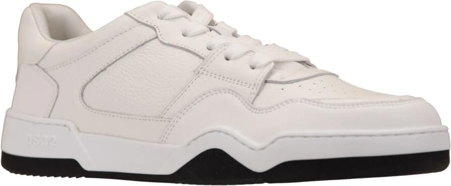 Dsquared2 Leren sneakers met ronde neus en logo White Heren - Foto 2