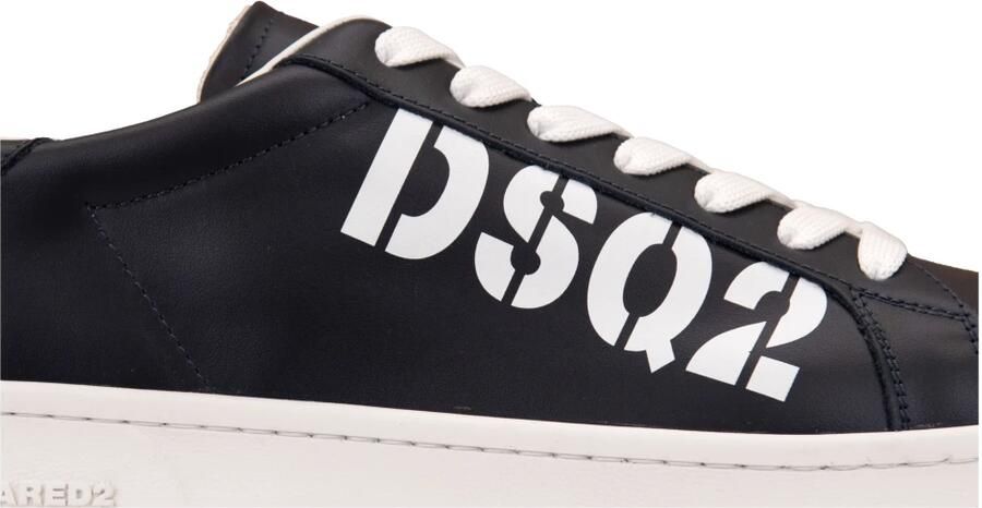 Dsquared2 Leren Logo Sneakers Blue Heren