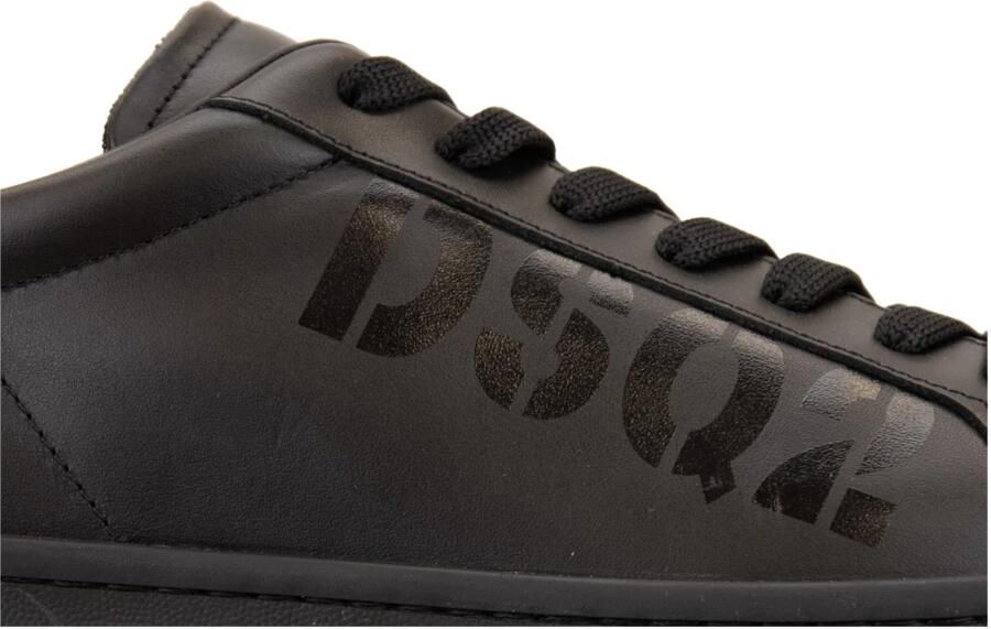 Dsquared2 Leren Logo Sneakers Black Heren
