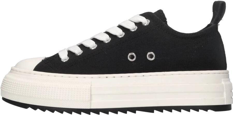 Dsquared2 Zwarte Canvas Sneakers met Witte Rubberen Zool Black - Foto 2