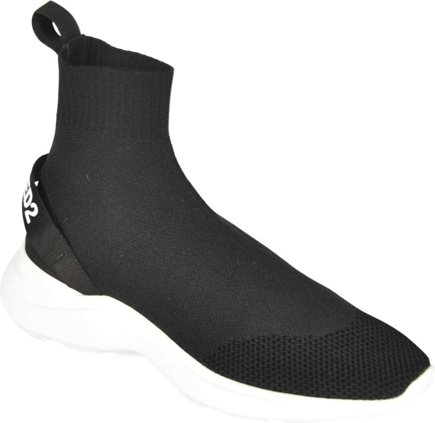 Dsquared2 Fly High Top Sneakers met Stretch Techno Gebreid Bovenwerk Black Heren