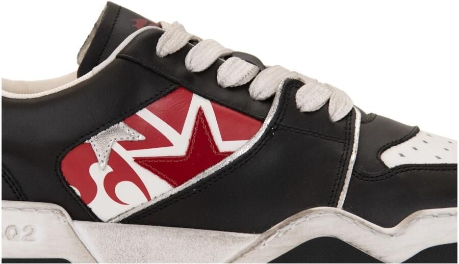 Dsquared2 Zwarte Sneakers met Distressed Effect en Logo op de Hiel in Leer Black Heren - Foto 2