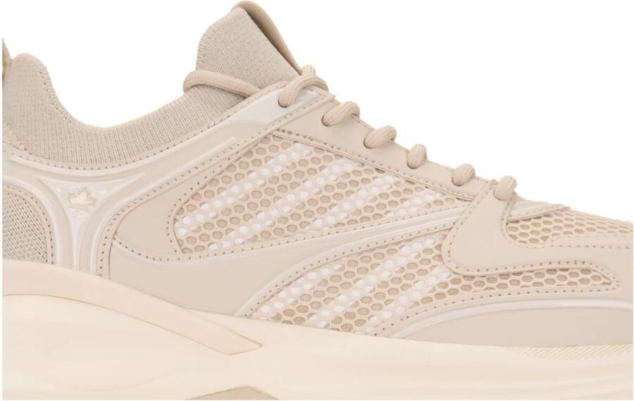 Dsquared2 Ecru Cream Panelled Low-Top Sneakers Beige Heren - Foto 2
