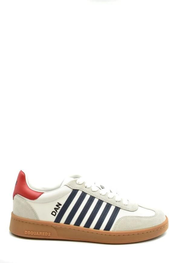 Dsquared2 Witte Leren Sneakers met Strepen Multicolor Heren - Foto 3