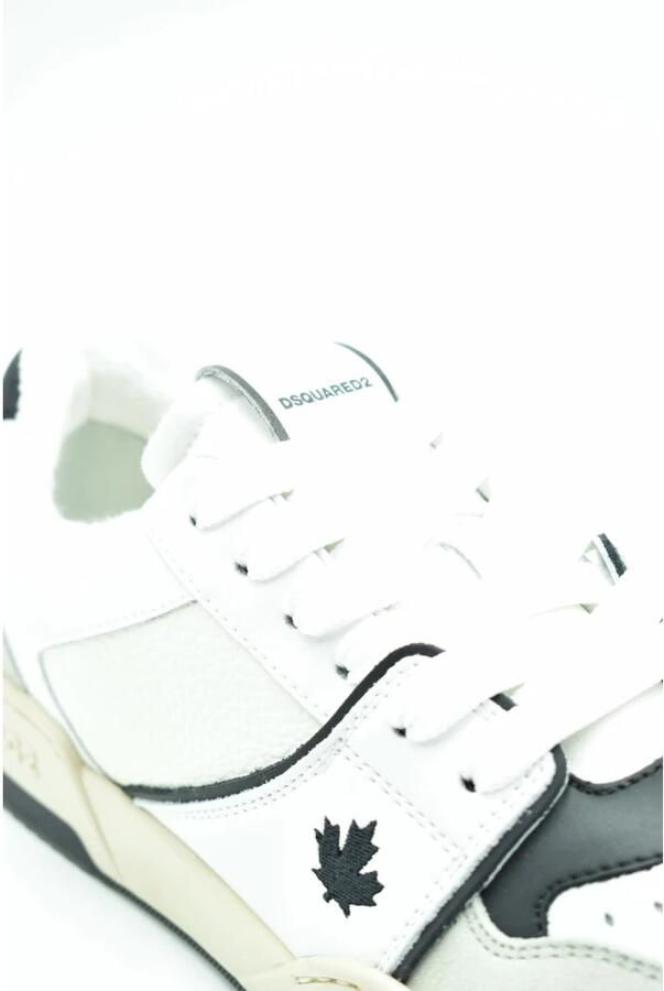 Dsquared2 Witte lage sneakers met driekleurige suède details Wit Heren - Foto 4