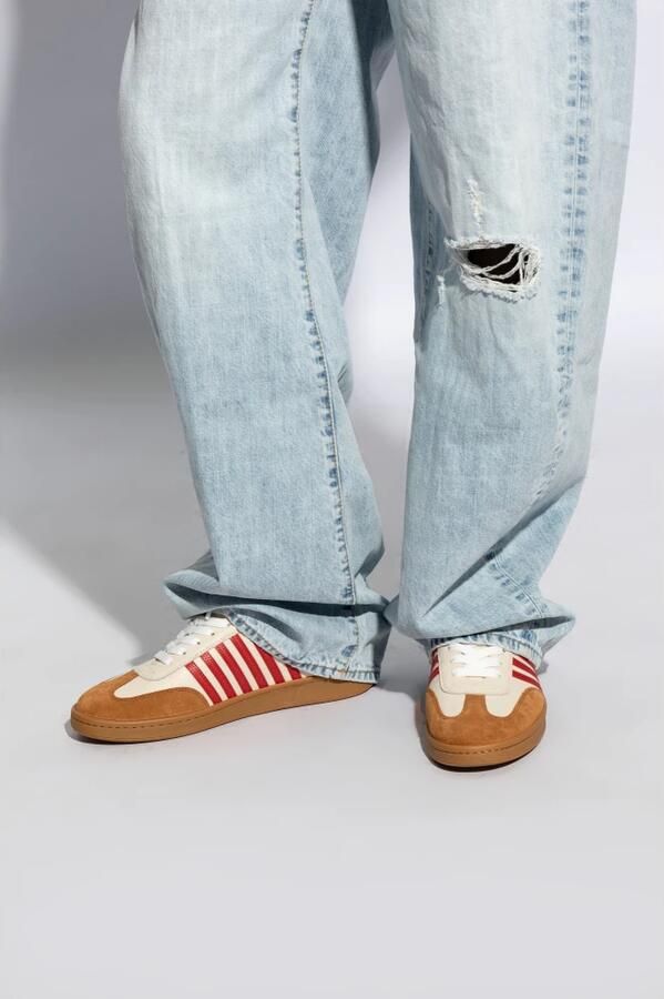 Dsquared2 Leren Gestreepte Sneakers Logo Details Multicolor Heren - Foto 2
