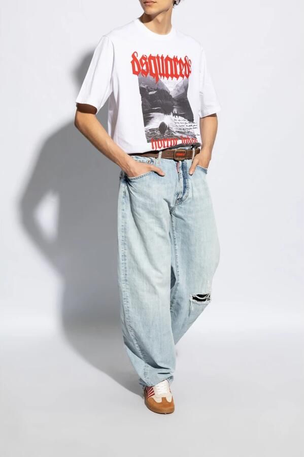 Dsquared2 Leren Gestreepte Sneakers Logo Details Multicolor Heren - Foto 3
