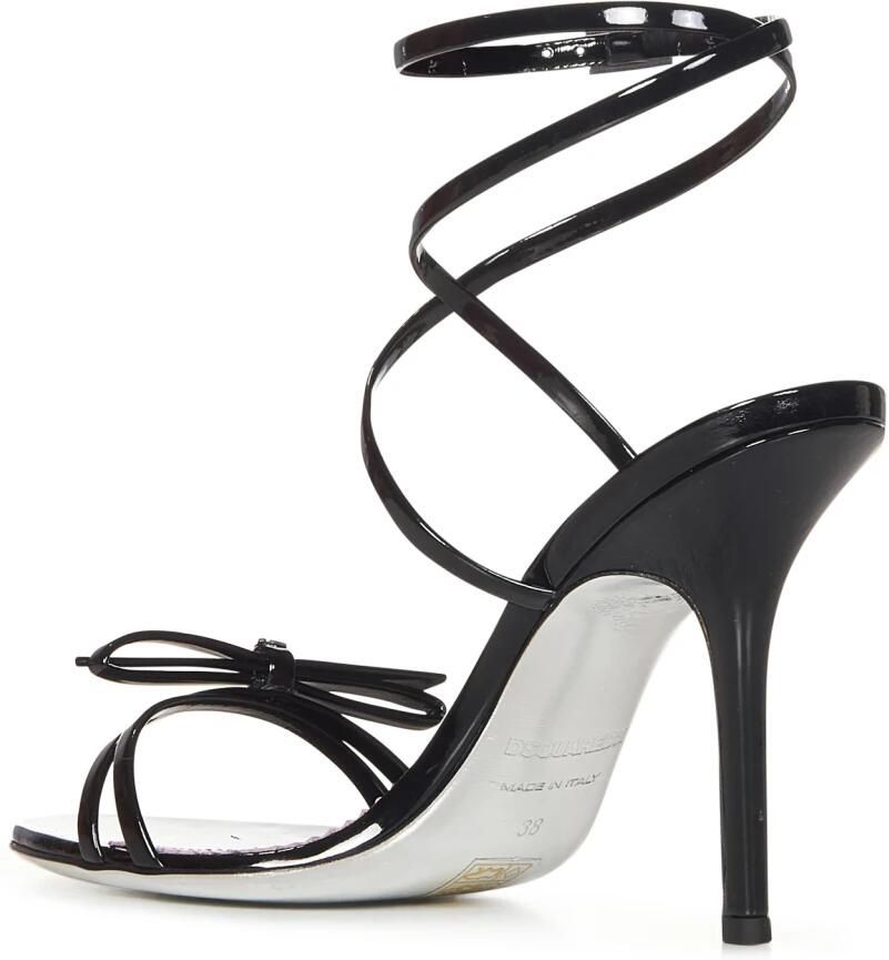 Dsquared2 Glanzend Zwarte Sandalen met Hak
