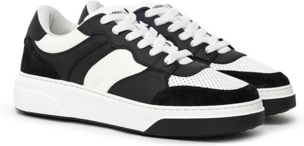 Dsquared2 Witte en zwarte leren sneakers