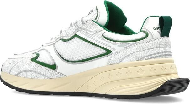 Dsquared2 Witte Groene Blad Sneaker