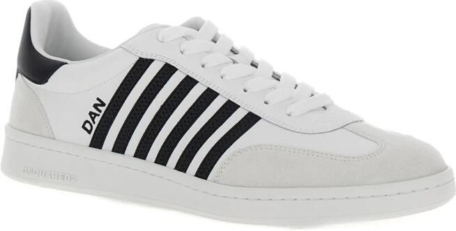Dsquared2 Low-Top Sneakers Calfskin+Crust White+Black in wit