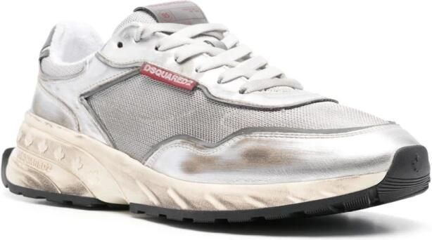 Dsquared2 Retro Vintage Panel Sneakers met Gestructureerde Zool White Heren - Foto 5