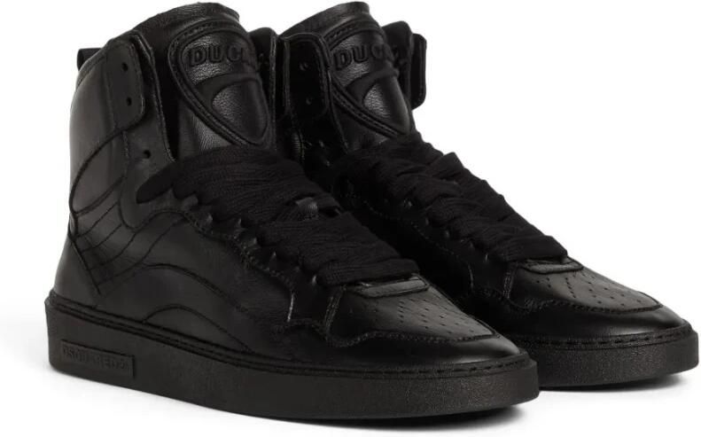 Dsquared2 Zwarte Leren Sneakers