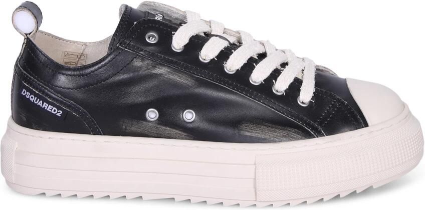 Dsquared2 Zwarte leren sneakers. Verhoogd - Foto 2