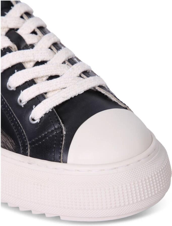 Dsquared2 Zwarte leren sneakers. Verhoogd