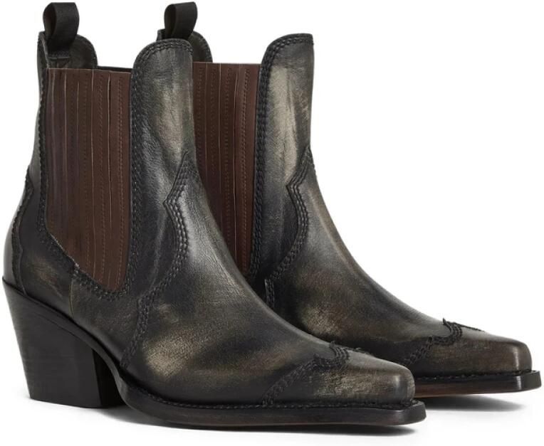 Dsquared2 Zwarte puntige neus blokhak schoenen