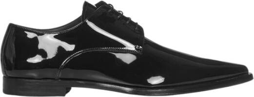 Dsquared2 Elegante Zwarte Leren Werkschoenen Black Heren