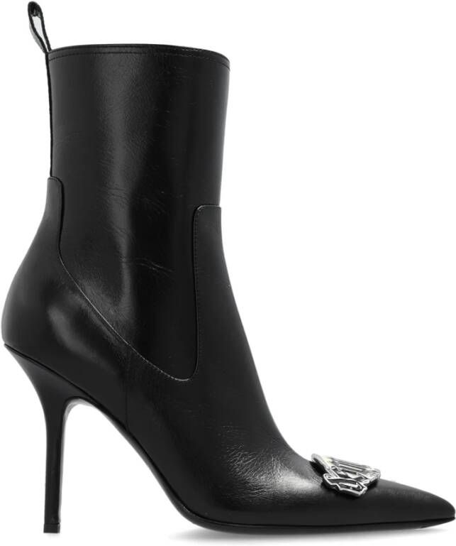 Dsquared2 Enkellaarzen met logo Black Dames