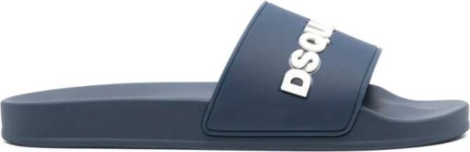 Dsquared2 Flip Flop Slide Sandals Blue Heren